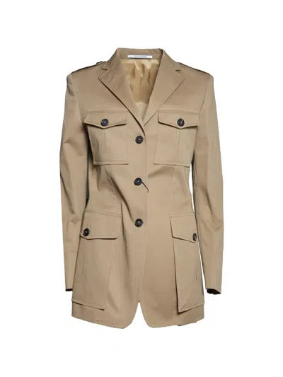 Tagliatore Multi-pocket Epaulette Jacket In Brown