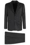 Tagliatore Brooch-detail Single-breasted Suit In Black