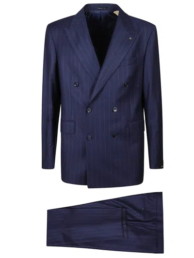 Tagliatore Wool Suit With Double Breasted D Blazer Napoli In Blue