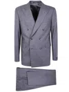 Tagliatore Double-breasted Wool Suit In Blue