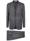 Tagliatore Notched Single-breasted Wool Suit In Gray