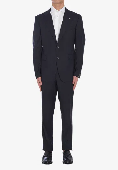 Tagliatore Biue Napoli Single-breasted Virgin Wool Suit In Blue