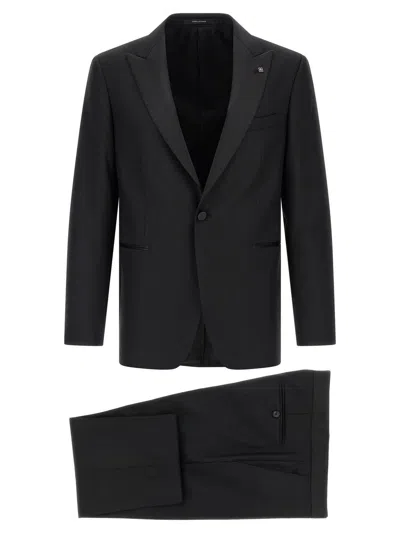 Tagliatore Napoli Tuxedo Dress Satin Waistband In Black