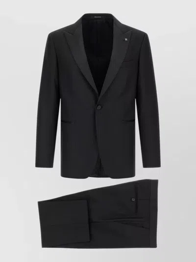 Tagliatore Napoli Tuxedo Dress Satin Waistband In Black