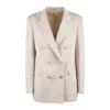 Tagliatore Natural Double-breasted Cashmere Jacket In Beige