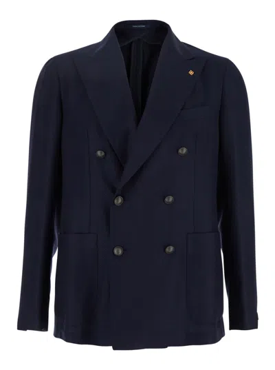 Tagliatore Navy Blue Double Breasted Blazer