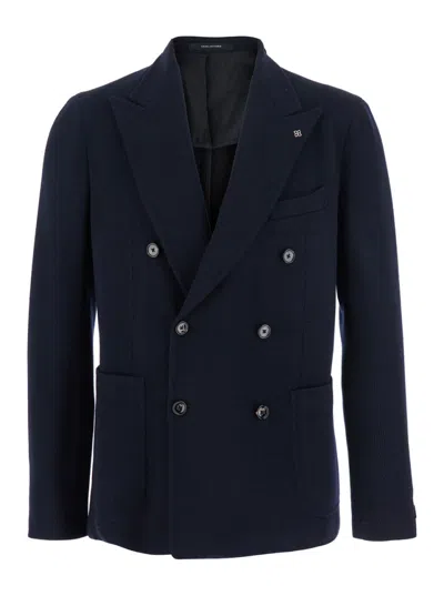 Tagliatore Navy Blue Double-breasted Blazer