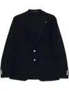 Tagliatore Navy Blue Jacket With English Rear Vents In Blue
