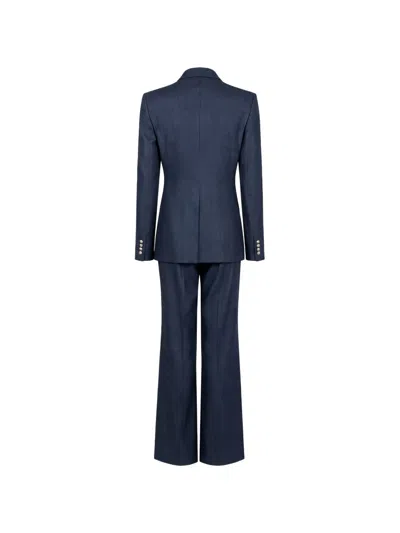 Tagliatore Navy Blue Linen Silk Suit