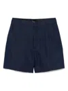 Tagliatore Navy Blue Linen Tailored Belle Shorts