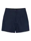 Tagliatore Navy Blue Linen Tailored Belle Shorts