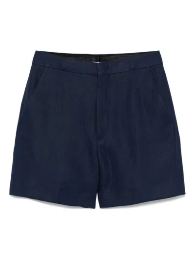 TAGLIATORE NAVY BLUE LINEN TAILORED BELLE SHORTS
