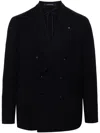 Tagliatore Double-breasted Wool Blazer In Navy Blue