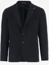 Tagliatore Black Jacket With Classic Revers And Logo Pin In Kashmir Man In Black