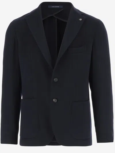 TAGLIATORE NAVY BLUE SINGLE-BREASTED BLAZER