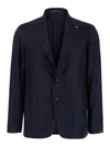 Tagliatore Blue Single-breasted Jacket With Notched Revers In Blue