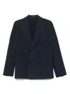 Tagliatore Tailored Blue Double-breasted Jacket With Notched Lapel In Navy Blue