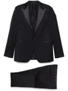 Tagliatore Blue Tailored Suit With Satin Lapel And Shoulders