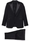 Tagliatore Tailored Black Suit With Satin Lapel In Black