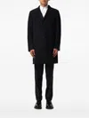 Tagliatore Navy Blue Wool Coat In Black