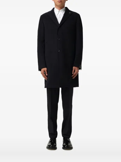 TAGLIATORE MEN NAVY BLUE WOOL COAT, XXL LUXURY TRENCH COATS FOR MEN DARVEYS