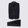 Tagliatore Navy Blue Crepe Texture Blazer In Blue