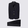Tagliatore Navy Blue Crepe Texture Blazer In Blue