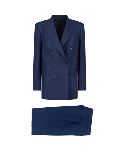 Tagliatore Navy T Jasmine Tailored Linen Suit In Blue