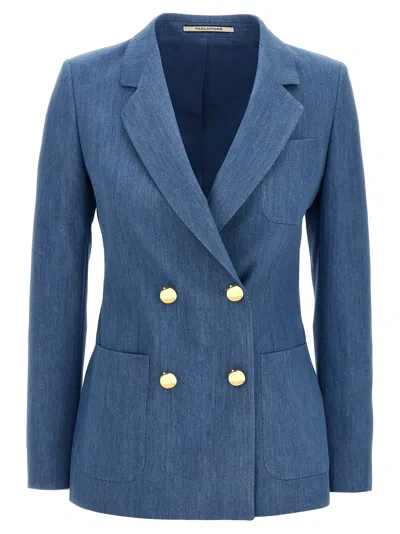 Tagliatore 'nayade' Blazer Double-breasted Gold Buttons In Blue