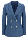 Tagliatore 'nayade' Blazer Double-breasted Gold Buttons In Blue