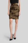 Tagliatore Nell Skirt In Animalier Cotton In Brown