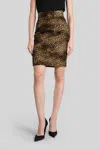 Tagliatore Nell Skirt In Animalier Cotton In Brown