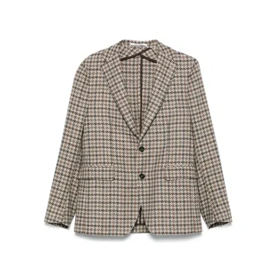 Tagliatore Neutral Brown Jackets In Gray