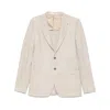 Tagliatore Taupe Plaid Tailored Jacket With Notched Lapels