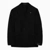 Tagliatore Wool Double Breasted Jacket With Notch Lapel In Black