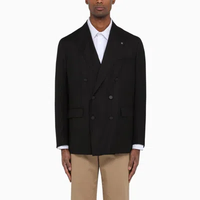 Tagliatore New York Black Wool Double-breasted Jacket