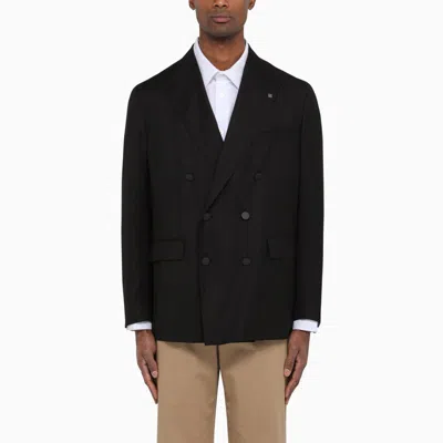 TAGLIATORE NEW YORK BLACK WOOL DOUBLE-BREASTED JACKET