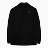 Tagliatore Wool Double Breasted Jacket With Notch Lapel In Black