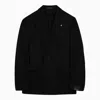 Tagliatore Wool Double Breasted Jacket With Notch Lapel In Black