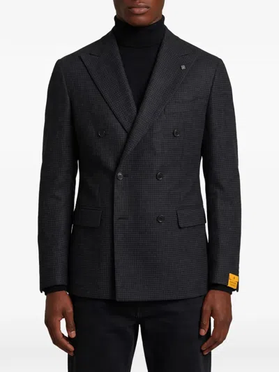 Tagliatore New York Single Breasted Wool Jacket In Black