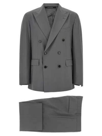 Tagliatore New York Tailored Double Breasted Suit Dress In Gray