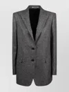 Tagliatore Notch Lapel Wool Jacket With Long Sleeves In Black