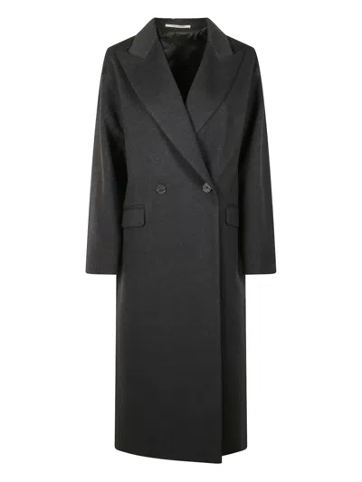 Tagliatore Notched-collar Double-breasted Coat In Gray