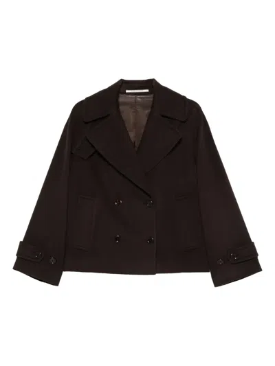 Tagliatore Notched Double-breasted Jacket In Brown
