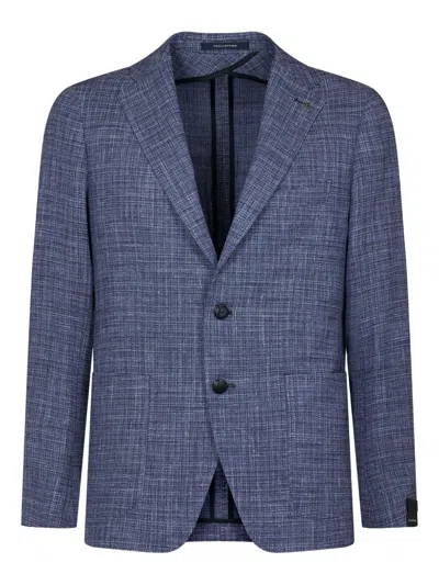 TAGLIATORE NOTCHED-LAPEL CHECKED BLAZER