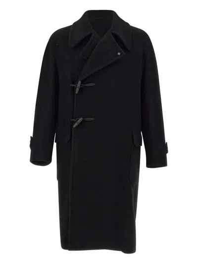 Tagliatore Notched-lapel Coat In Black