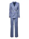 Tagliatore Notched-lapel Gold-tone Button Suit In Blue
