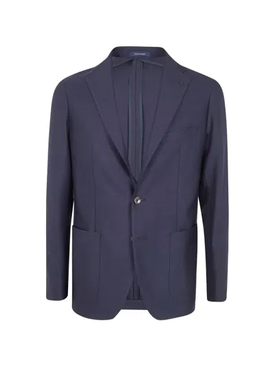 Tagliatore Notched-lapel Jacket In Blue