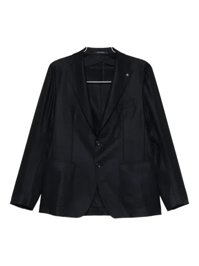 Tagliatore Notched-lapel Single-breasted Blazer In Blue