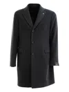 Tagliatore Notched-lapels Coat In Gray